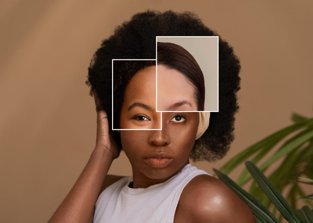 Natural radiant black skin lady - Front view